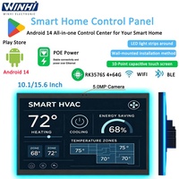 Panneau tactile mural intelligent pour maison connectée 10,1/15,6 pouces RK3576 Android 14 4+64G, alimentation PoE, compatible WiFi et BT, MQTT, Google Play Store