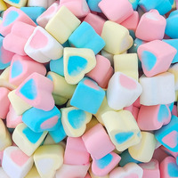 Fabrieksgemaakte Halal Lekkere Gemengde Fruit Smaak Hartvormige Marshmallow Snoepjes
