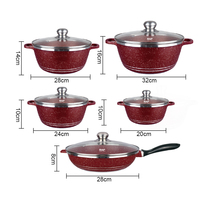 Ensemble de casseroles RAF en aluminium avec revêtement antiadhésif, couvercles en verre, compatible avec plusieurs types de plaques de cuisson, cuisine R.80001