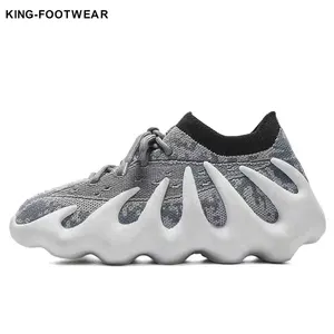 Zapatillas deportivas de punto volador para hombre, zapatos informales transpirables con fondo volcánico para caminar, 450