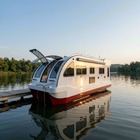 Bateau-maison ponton de luxe entièrement soudé en aluminium de qualité marine pour la pêche sportive, maison flottante mobile, Australie