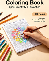 Livre de coloriage personnalisé pour enfants, dessin animé, peinture à l'aquarelle, couverture souple, papier d'art imprimé offset, film laminé