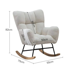 Fauteuil à bascule en peluche, pour adulte, pour salon, balcon, <span class=keywords><strong>chaise</strong></span> longue <span class=keywords><strong>de</strong></span> loisirs, lit simple, fauteuil paresseux rouge - Product Image 6