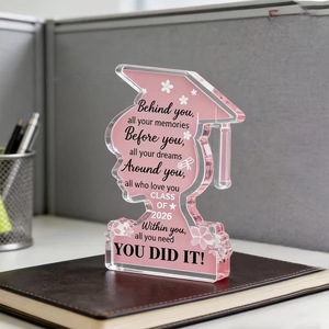 Targa in Acrilico Trasparente con Stampa a Colori, Espositore da Tavolo Rosa per la Stagione delle Lauree, Regalo Ispirazionale di Benedizione - Product Image 3