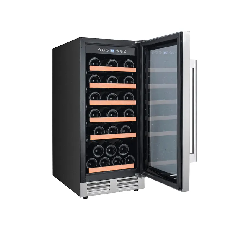 Mini refrigerador de vino de acero inoxidable, compresor pequeño, dispensador de enfriador de vino, puerta de vidrio, refrigerador de bebidas, armario de vino