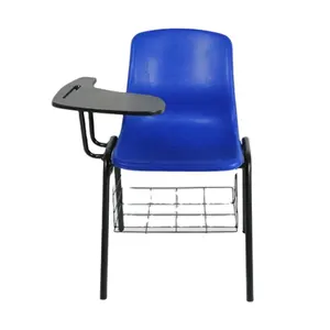 Metal Stackable Modern Plastic Desk Chairs Training Room Children Student Office School Chairs With Writing Pad Tablet