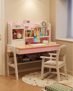 Escritorio Infantil de Madera Maciza con Estante Irregular y Soporte <span class=keywords><strong>para</strong></span> Dispositivos 3033 # - Product Image 6