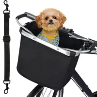 Porta mascotas pequeño y plegable, cesta de manillar de bicicleta extraíble frontal, liberación rápida, fácil de instalar, bolsa de bicicleta para mascotas
