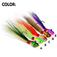 Leurre de pêche au jig Bucktail en plomb 7-56g pour la pêche en eau salée au gros gibier, Têtes de pêche à la mouche en métal imprimées avec crâne de poisson, 12 mm CN;SHN