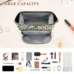 Wholesale Custom Logo Soft Luxury Cosmetic Bag Quilted Makeup Pouch Quilted Make up Bag Zipper Bag - Product Image 4
