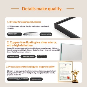 Espejo de Cuerpo Entero Minimalista Moderno con Marco de Aleación de Aluminio, Opciones Autoadhesivas para Montaje en Pared o de Pie para Vestidor en el Hogar - Product Image 3