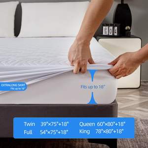 Protège-matelas matelassé imperméable 100 % polyester pour lit Queen Size, drap-housse à poches profondes de <span class=keywords><strong>6</strong></span> à 18 pouces, housse de matelas douce et respirante - Product Image 2