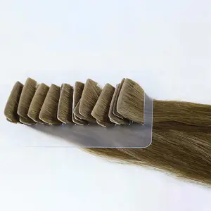 Оптовая продажа, 12 А, градиентные натуральные 100 человеческие волосы, наращивание волос с двойной лентой, натуральные волосы для наращивания с лентой Remy
