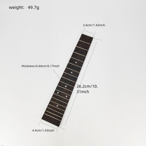 Diapasón de palisandro de 23 pulgadas y 18 trastes para ukelele, trastes de cobre blanco, madera maciza, repuesto listo para usar para ukelele de 23 pulgadas - Product Image 2