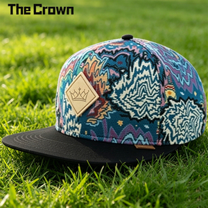 Casquette Snapback Structurée à 5 Panneaux avec Logo Personnalisé Imprimé sur Toute la Surface, Vente en Gros, Patch en Cuir, Casquette à Visière Plate, Fabricant - Product Image 1