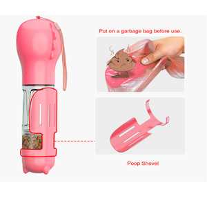 Plástico ABS a prueba de fugas para exteriores, botella de agua portátil para perros de 300/500ml, bolsa de viaje para caca y contenedor de almacenamiento de alimentos, alimentador, pala para caca - Product Image 3