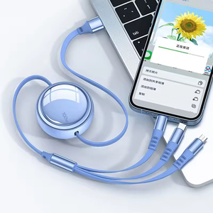 Cable 3 en 1 <span class=keywords><strong>de</strong></span> 100W con Carcasa Transparente, Cable <span class=keywords><strong>de</strong></span> <span class=keywords><strong>Carga</strong></span> Rápida Retráctil, Cable <span class=keywords><strong>de</strong></span> Datos USB-A para Teléfono, Ideal para Regalo con Impresión - Product Image 6