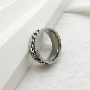Anillo giratorio de acero inoxidable para hombre, pulsera de cadena cubana de hip-hop a la moda para descompresión de boda para apertura de botella de vino - Product Image 6