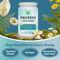 Suplemento de Proteína en Polvo a Base de Plantas con Sabor a Vainilla, Etiqueta Privada OEM, Precio al por Mayor, con Vitamina D, Ayuda a Desarrollar Músculo