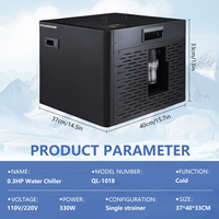 Mini bain de glace et refroidisseur 0,3 ch, refroidissement uniquement, 110 V 220 V, machine de refroidissement d'eau tout-en-un pour la récupération après l'exercice de plongée à froid