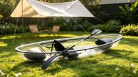 Kayak transparent en cristal clair pour une personne, matériau PC, gonflable, canoë transparent gratuit pour la mer, le lac, les sports nautiques