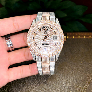 นาฬิกาข้อมือฮิปฮอปสุดหรู หน้าปัดทรงกลม ประดับ<span class=keywords><strong>เพชร</strong></span> <span class=keywords><strong>VVS</strong></span> D มอยส์ซาไนต์ สำหรับผู้ชาย - Product Image 1