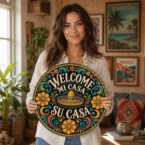 Plaque en métal vintage <span class=keywords><strong>Mi</strong></span> <span class=keywords><strong>Casa</strong></span> Su <span class=keywords><strong>Casa</strong></span>, art mural rustique mexicain pour la maison, la cuisine, le patio, enseigne en métal vintage - Product Image 3
