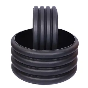 Black Polyethylene Drainage Culvert Tubes 800mm PN8 HDPE Double Wall Corrugated Drainage Pipe