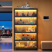 Vitrines à trois faces à cinq portes meubles de maison pour modèles de chambre et de salon présentoir de figurines