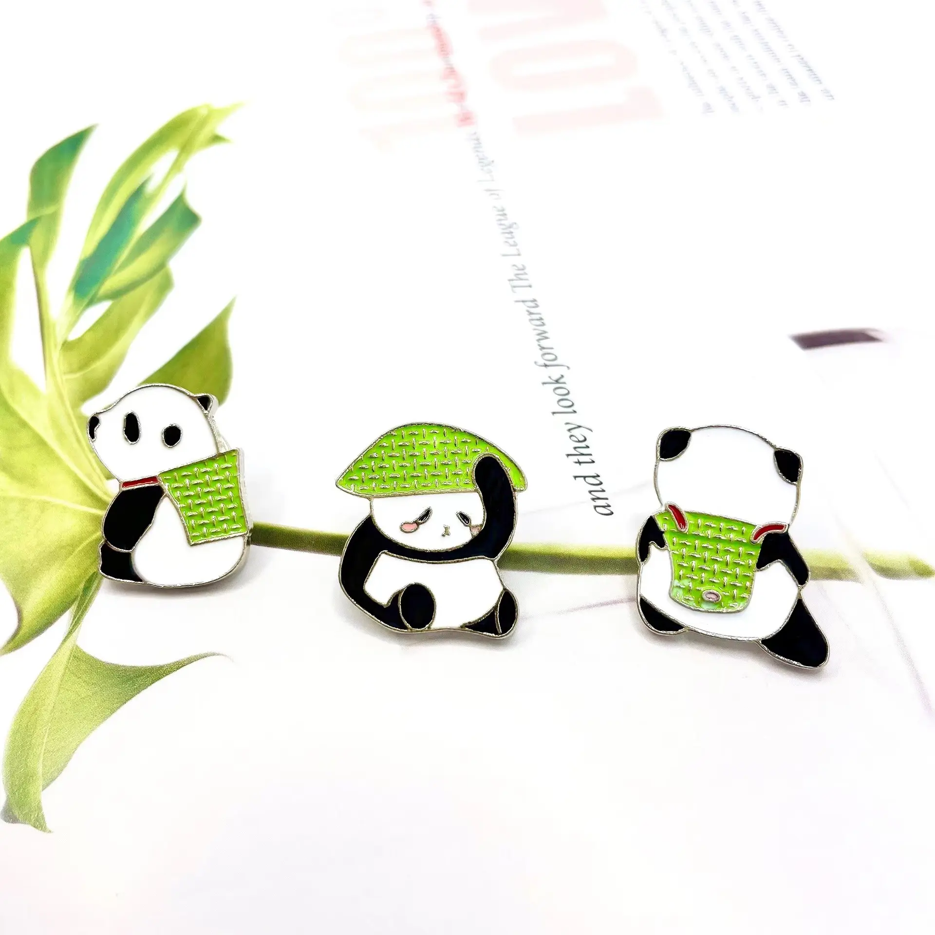 Chinese panda cute cartoon red panda badge soft cute styling badge student clothes bag accessory brooch
