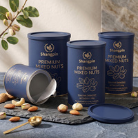 Emballage en tube de papier pour noix de cajou, qualité alimentaire, logo personnalisé, boîte cylindrique en papier kraft, boîte d'emballage en carton