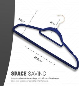 Velvet <b>Hangers</b> Non Slip Design Flocked <b>Hanger</b> Clothes <b>Hanger</b> for Wardrobe Clothing Organizer - Product Image 4