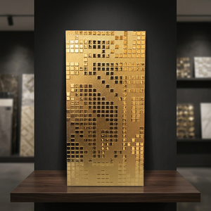 Carreaux muraux décoratifs en céramique or et argent 300x600mm, taille standard pour la décoration intérieure - Product Image 2