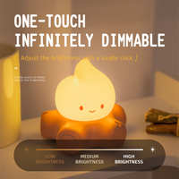 Lampe de chevet pour la maison, les fêtes, la chambre d'enfant et comme cadeau, lumière de feu chaude à intensité variable, fonctionne avec USB et piles, lampe à flamme LED moderne