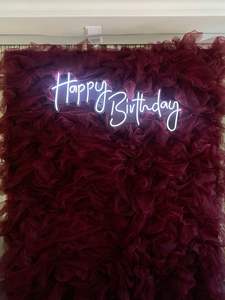 KL-TW004 - Panel de tul 3D al por mayor, 8 pies x 8 pies, azul, con volantes, decorativo para bodas, revelación de género, fiestas y eventos - Product Image 5