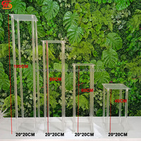 Support à fleurs en acrylique transparent lisse, centre de table, accessoires de décoration de mariage, socle à gâteau pour cérémonie