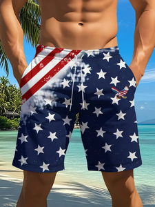 Pantalones Cortos de Playa de Secado Rápido con Estampado de Águila y Bandera de EE. UU. para el Día de la Independencia, Shorts de Surf para <span class=keywords><strong>Hombre</strong></span>, Venta al Por Mayor OEM - Product Image 6
