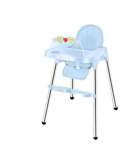 Cheap grey leatherette baby high chair portable high chair for baby travel with tray