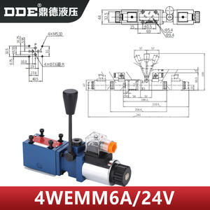 Vanne directionnelle hydraulique à solénoïde à quatre voies à trois positions 4WE6/10 24V Vanne à solénoïde à commande manuelle - Product Image 5
