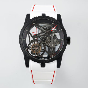 Reloj Mecánico Manual de Alta Gama para Hombre, con Tourbillon Volante, Luminoso, Blanco, Impermeable, con Esqueleto de Estilo Carbono, de Precisión - Product Image 2
