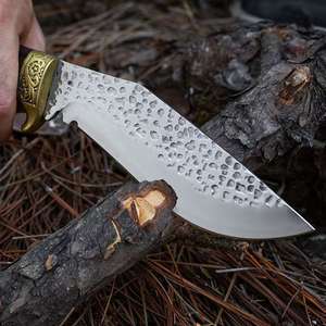 Cuchillos de Caza y Senderismo de Alta Calidad para Exteriores, Cuchillo de Hoja Fija Recta, Cuchillo Curvo Kukri con Mango de Madera - Product Image 4