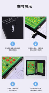 Tableau d'entraîneur de football magnétique ensemble de plateau de stratégie de jeu d'entraîneur pliant football basket-ball volley-ball enseignement tableau noir livre - Product Image 3