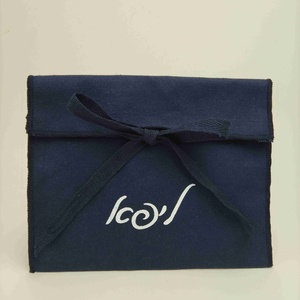 Custom Logo Navy Cotton <b>Envelope</b> Bags Pouches for Cosmetic Packaging Recyclable Dust Sack Luxury Jewelry Pouch - Product Image 6