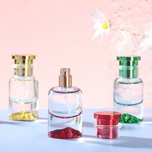 Fancy 30ml 100ml Red Green Silver Gold Color Perfume Bottle 50ml Thick Bottom Room Spray Glass Perfume Bottle