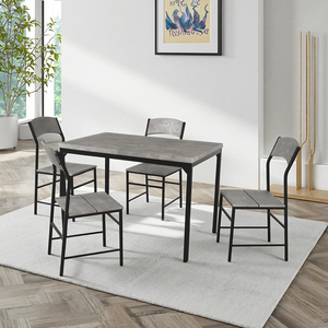 Hot Sale Modern MDF <strong>Dining</strong> Room <strong>Set</strong> New Design <strong>Grey</strong> Table and <strong>4</strong> <strong>Chairs</strong> - Product Image 5
