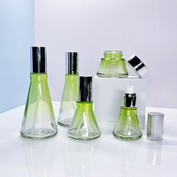Ensemble de contenants en verre vides uniques pour soins de la peau, pot à crème de 30g, flacon pompe doré pour lotion et huile essentielle de 30-120ml pour cosmétiques