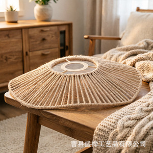 Paper <b>Rope</b> Woven Lampshade E27 Round Black Body Led <b>Light</b> Source For Home Living Room Decorative Pendant Lampshade - Product Image 5
