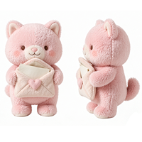 Sac enveloppe personnalisé en peluche mignon, jouets chat rose, cadeau Kawaii pour la Saint-Valentin, vente en gros de jouets en peluche personnalisés