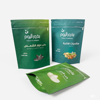 Op maat gedrukte, voedselveilige Doypack stand-up pouch met hersluitbare ziplock, van Mylar, voor noten, amandelen, pistachenoten en andere snacks.