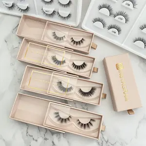 Faux Nerz Wimpern Großhandel Wimpern Box benutzer definierte Logo Private Label Full Strip Wimpern Verpackung Box Wimpern Fall